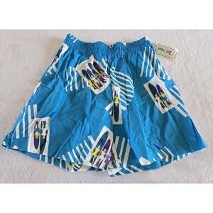 Womens 90s Vintage Shorts Surfboard Print Blue Size XL Wacky